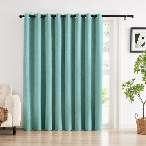 Miniatura 23 de Anpark Cortinas 100% opacas para dormitorio, cortina opaca de lino estilo granja de 84 pulgadas de largo, juego de 2 paneles, cortinas de ventana