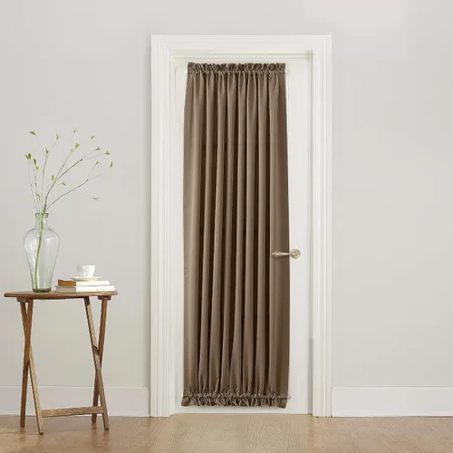 Miniatura 2 de Sun Zero Barrow - Panel de cortina para puerta con bolsillo para barra, de eficiencia energética, 54" x 72", color moca Marrón Mocha
