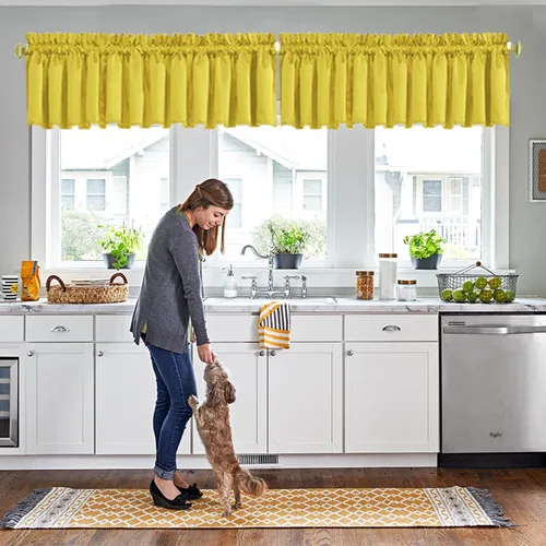 Miniatura 35 de Cortinas de cocina negras Ladity - 2 paneles de cortinas cortas opacas, 36 pulgadas, privacidad, niveles de café, cortinas de granja para ventana