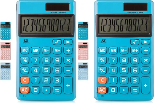Miniatura 13 de Mr. Pen - Calculadora solar de función estándar, 12 dígitos, rosa claro, tamaño de bolsillo