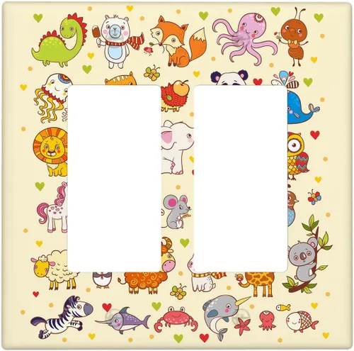 Miniatura 32 de Arctic Animals - Placa de interruptor de luz de 1 banda, lindo sello de dibujos animados, pingüino, oso polar, placa de pared individual basculante