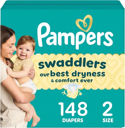 Miniatura 44 de Pañales Pampers Swaddlers, Talla 1 (8-14 libras), 198 unidades, absorbentes, mantiene al bebé seco y cómodo, pañal desechable seguro para la piel