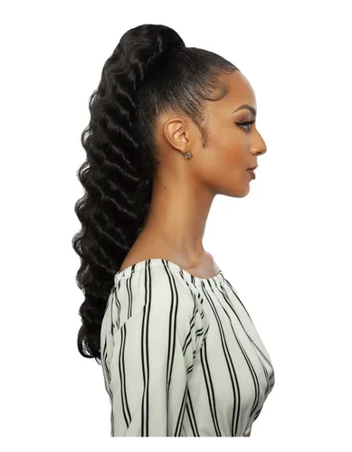 Miniatura 2 de Mane Concept Mezcla de cabello humano Cola de caballo marrón Sugar Wrap N Tie BSWNT07 Onda Crimp Wnt 22" (2)