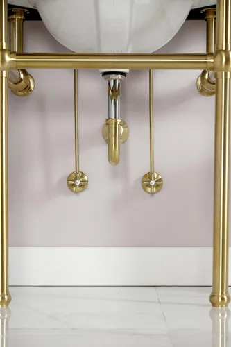Miniatura 4 de Kingston Brass KPK107P Trimscape Kit de suministro de fontanería combinado, latón cepillado Cobrizo cepillado
