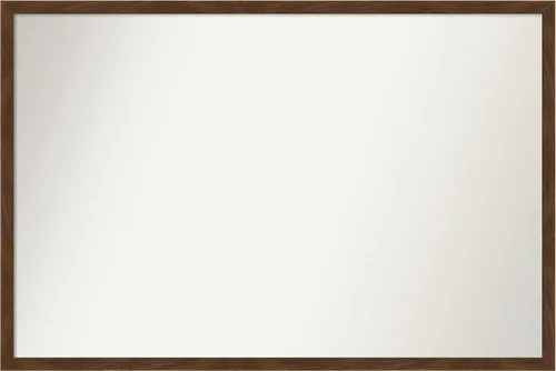 Miniatura 112 de Amanti Art Espejo de pared personalizado no biselado (23 x 25 pulgadas), marco estrecho marrón Carlisle, varios tamaños personalizados, espejo