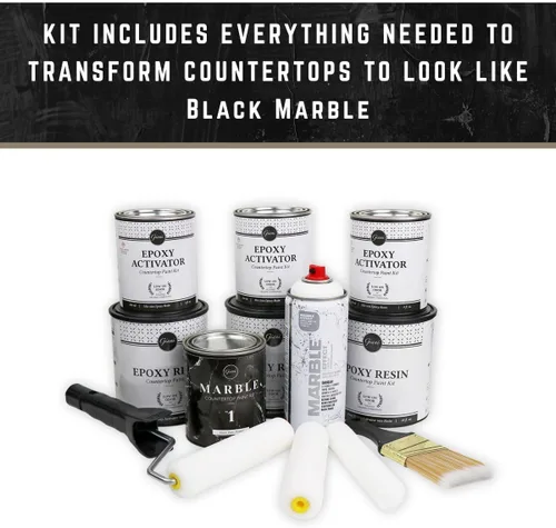 Miniatura 2 de Kit de pintura epoxi fácil de mármol Giani para encimera (Belgotta Negro)