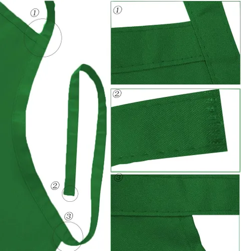 Miniatura 4 de 12 delantales verdes a granel resistentes a gotas de agua para mujeres y hombres, delantales de cocina con 2 bolsillos (24 x 28 pulgadas, verde)