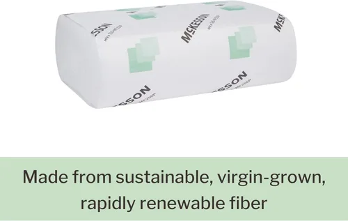 Miniatura 3 de McKesson Toallas de papel multipliegue premium para baño o cocina, papel de mano blanco de 1 capa hecha de fibra sostenible, 250 toallas, 16