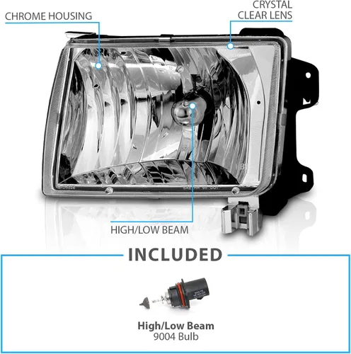 Miniatura 4 de AmeriLite para Nissan 1998-2000 Frontier / 2001 Xterra Faros Delanteros de Repuesto Transparentes Cristalinos Par - Lado del Pasajero y del Conductor