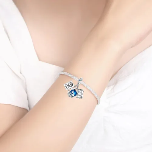 Miniatura 2 de Dazlily Dije de carro de calabaza y ratón con diseño de amor, para mamá, familia, se adapta a pulseras, collar de plata de ley 925