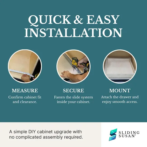 Miniatura 7 de SlidingSusan Organizador de cajones extraíbles para armarios, estantes deslizantes de cierre suave para cocina, despensa, baño y organización