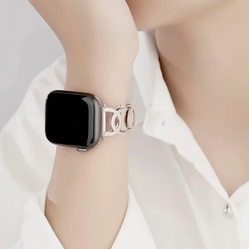 Miniatura 6 de Correa de cuero compatible con Apple Watch para mujer de 1.77, 1.73, 1.65 y 1.73 pulgadas, correa de cuero delgada clásica con hebilla de metal