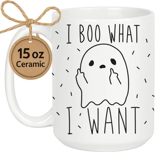 Miniatura 74 de LookHUMAN Taza de Café de Halloween – Halloween Is Meowgical Tazas, Taza de Café Espeluznante Idea de Regalos de Taza, 15 Onzas 10-Blanco