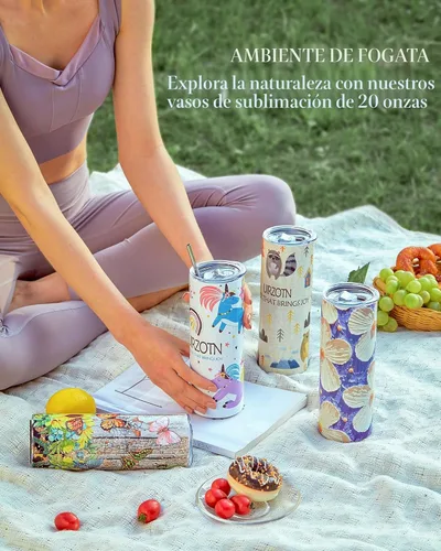 Miniatura 5 de Paquete de 8 Vasos Térmicos de Sublimación de 20 onzas en Blanco Delgados y Rectos al Por Mayor, Vaso Térmico de Sublimación Aislado de Acero
