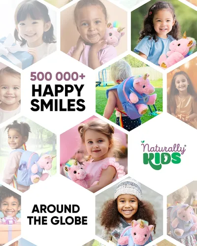 Miniatura 7 de Naturally KIDS Juguetes de unicornio rosa, regalos para niñas de 3 años, regalos de cumpleaños para niñas de 2 años, mochila de unicornio para niños