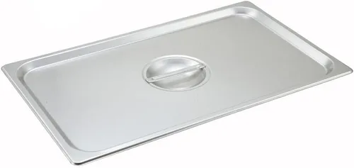 Tiger Chef Cubierta para mesa de vapor de acero inoxidable de tamaño completo de 1/1, tapas de sartén de vapor de tamaño completo sólido