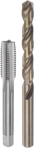 Miniatura 7 de uxcell Juego de grifos y brocas, M12 x 1.25 H2 rectos, fresadora de roscas para máquina de flauta recta, 0.413 in de acero cobalto M35 de alta
