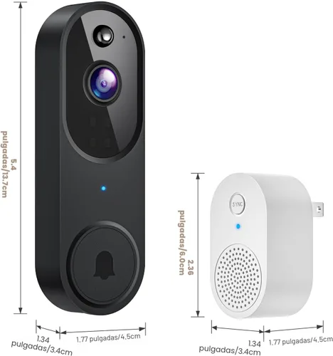Miniatura 9 de Timbre de puerta con cámara de video inalámbrica Wi-Fi con detección de movimiento AI, audio de 2 vías, visión nocturna, almacenamiento en la nube