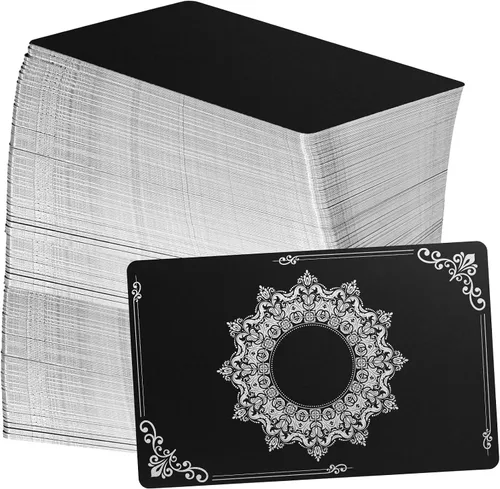 Zonon Paquete de 200 placas de aluminio grabadas para grabador CNC, manualidades láser, tarjetas de visita de metal multiusos, hojas de grabado,