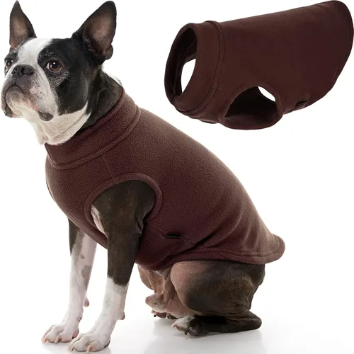 Miniatura 22 de Gooby - Chaleco de Vellón Elástico, Chaleco de Vellón Tipo Pullover Chaqueta Suéter para Perros, Azul Argyle, Extra Pequeño