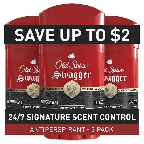Miniatura 15 de Old Spice Red Collection Invisible Solid Antitranspirante y desodorante para hombres, Capitán, 2.6 oz