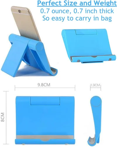 Miniatura 2 de Soporte de teléfono celular para escritorio, paquete de 2 soportes para teléfono móvil, soporte para tableta de escritorio, soporte plegable Rosa 2