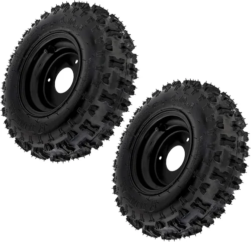 Paquete de 2 neumáticos sin cámara 4.10-6 con llantas de 6 pulgadas para Go Kart, ATV, Quad, Mini Bike, Scooter, Drift Trike, Cortacésped, Tractor