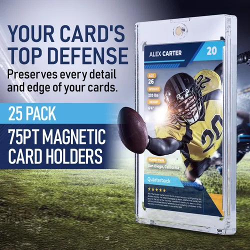 Miniatura 2 de Funda magnética premium de 35PT - 360PT para tarjetas Soporte magnético para cartas de intercambio, deportes profesionales, fútbol americano