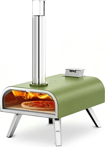 Miniatura 10 de BIG HORN 16" Multi-Fuel Outdoor Pizza Oven – 2-in-1 Wood-Fired & Gas Compatible (Burner Sold Separately), 1112°F Outdoor Stainless Pizza Cooker