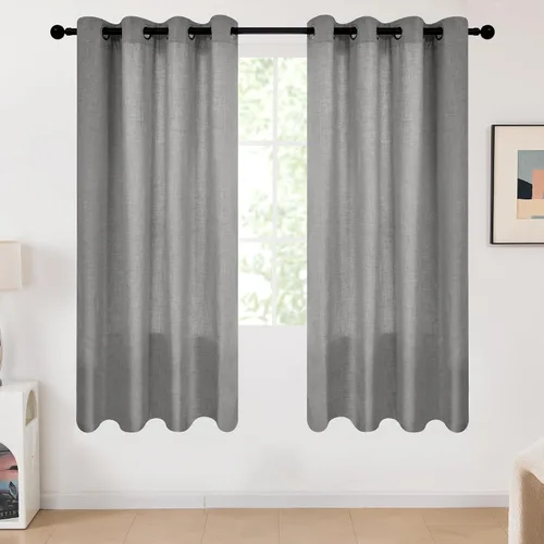 Miniatura 27 de Deconovo - Cortinas opacas para dormitorio con ojales, cortinas sólidas con aislamiento térmico, bloquean el calor, oscurecen la habitación, ahorran