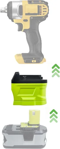 Miniatura 8 de Adaptador para Ryobi a para herramientas Dewalt, para Ryobi 18 V Convertidor de batería para reemplazar 20 V MAX DCB204 DCB207 DCB206 Batería
