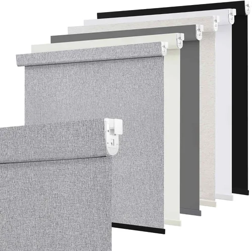 Miniatura 12 de SUNOFF Persianas Enrollables Opacas Inalámbricas para Ventanas de Parada Libre, Bajar Oscurecimiento de Habitación con Cenefa, Persianas de Tela