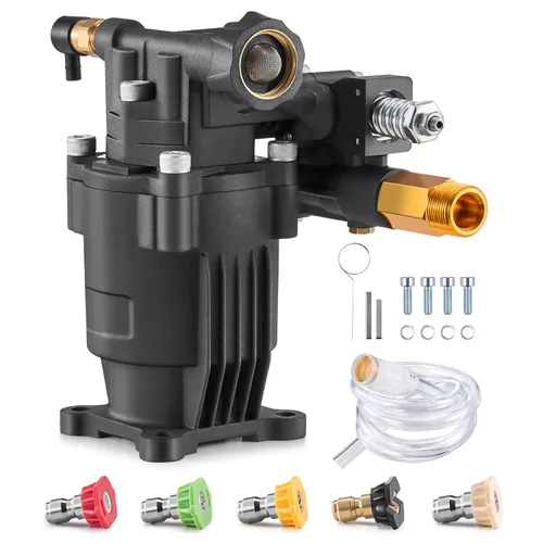 VEVOR Bomba de Lavado a Presión, Eje Horizontal de 3/4 Pulgadas, 3500 PSI, 2.5 GPM, Kit de Bombas de Lavadora Eléctrica de Reemplazo con 5