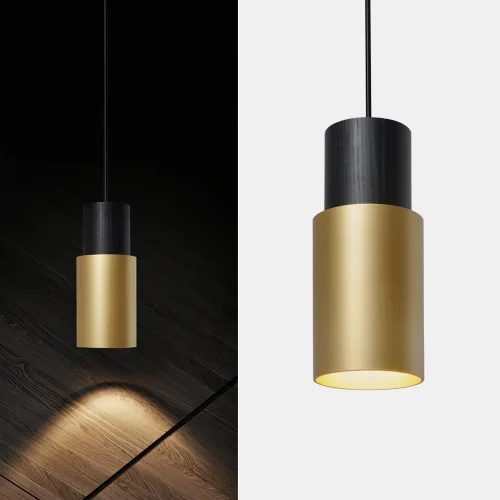DUHU Lámpara Colgante Dorada, Luz Moderna Negra para Isla de Cocina, Lámpara Colgante de Madera Vintage, Altura Ajustable, Accesorio de Lámpara