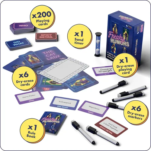 Miniatura 6 de Freaky Rumors® Against Reality — Divertido juego de cartas para fiestas para reuniones sociales (3-6 jugadores) Divertido rompehielos para noches