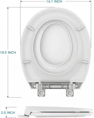 Miniatura 5 de Asiento de inodoro, asiento de inodoro redondo con asiento para niños pequeños, asiento de inodoro redondo para entrenamiento de orinal para adultos