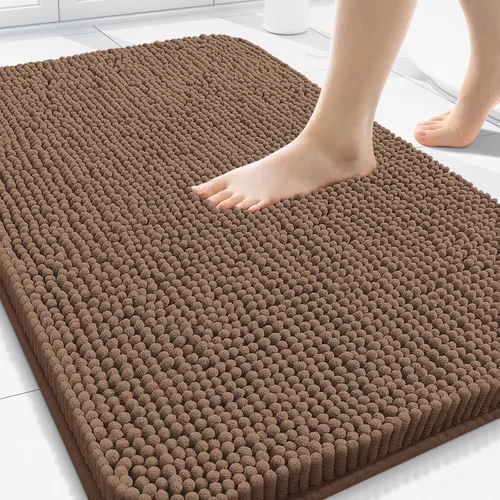 Miniatura 146 de Arotive Alfombras de baño de felpilla extrasuaves y absorbentes, de 24 x 16 pulgadas, lavables a máquina, parte trasera de goma antideslizante