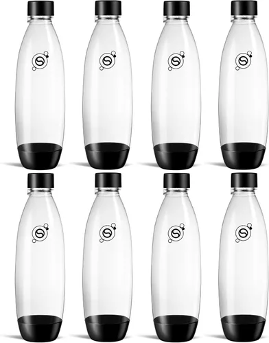Miniatura 4 de SodaStream - Paquete doble de botellas delgadas de 1 litro aptas para lavavajillas (color negro)