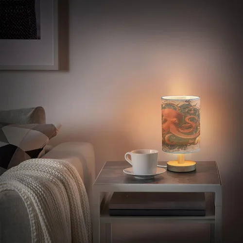 Miniatura 6 de Lámpara de mesa de pulpo Steampunk con puerto USB, lámpara de mesa de noche, lámpara de escritorio para dormitorio, sala de estar, lámpara de noche