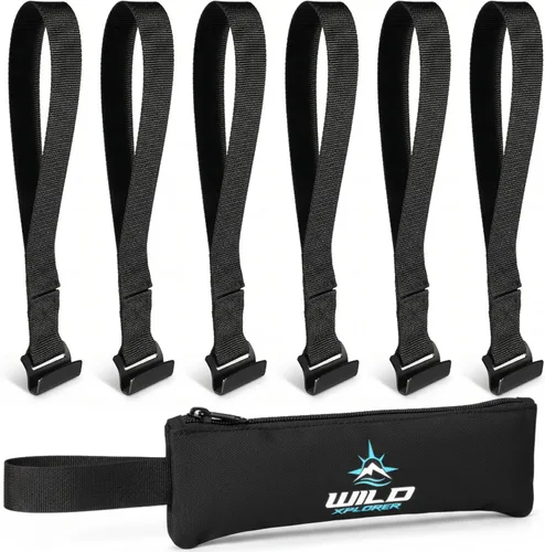 6 correas de gancho para puerta de carga para portaequipajes de techo, ganchos planos patentados de alta resistencia, clips para portaequipajes para