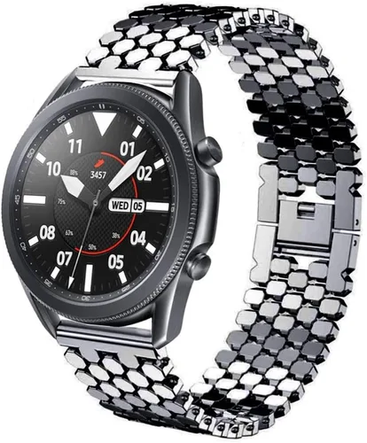 DEALELE Correas compatibles con Samsung Galaxy Watch de 1.81 pulgadas / Galaxy 3 de 1.77 pulgadas / Gear S3, correa de repuesto de metal con textura