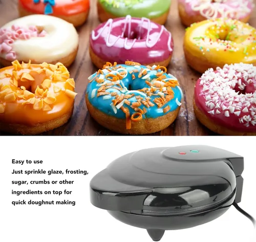 Miniatura 4 de Máquina para hacer donas, mini máquina de donas de 1000 W de doble cara con superficie antiadherente para desayunos, aperitivos, postres y más, hace