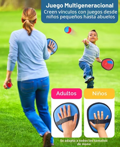 Miniatura 5 de JoyCat Juego de pelota para lanzar y atrapar, guante de béisbol para niños, juegos de patio de playa al aire libre, deportes y juegos al aire libre