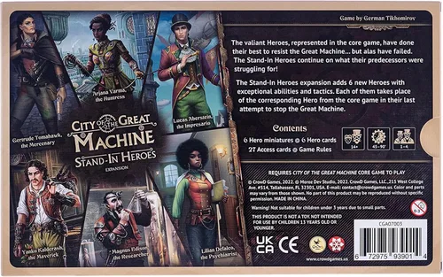 Miniatura 3 de City of The Great Machine. Expansión del juego de mesa de héroes de pie 1-4 jugadores Edades 14 en adelante Steampunk Uno contra muchos