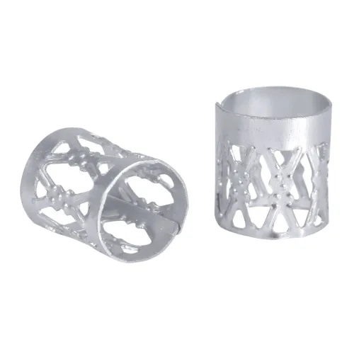 Miniatura 3 de 100 piezas de cuentas trenzadas de metal, nuevas cuentas de rastas coloridas, anillos trenzados para el cabello, clips para cerraduras de temor