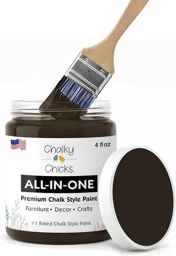 Miniatura 77 de Chalky Chicks - Pintura mate a la tiza, no requiere lijado, 4 onzas líquidas, color gris oscuro (Gun Metal Gray), para muebles, pintura sin Gris