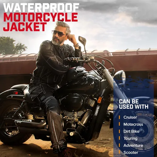 Miniatura 7 de WICKED STOCK Chaqueta de motocicleta para hombre, motociclismo, deportes de potencia, equipo de equitación, motocross, carreras, aventura