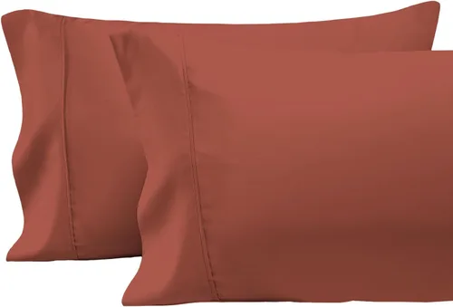 Miniatura 53 de Pizuna Juego de 2 fundas de almohada de 100 % algodón puro, tamaño estándar, color blanco, lujosas fundas de almohada de 400 hilos de satén