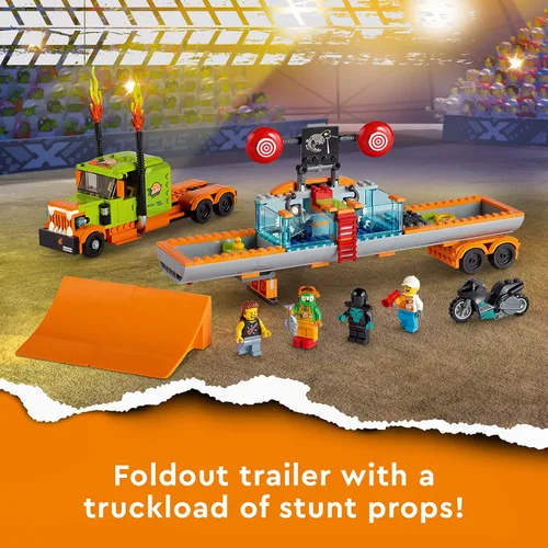 Miniatura 4 de LEGO City Stunt Show Truck 60294 - Juego de juguetes de construcción con rampas de lanzamiento y un tanque de volcada, además de una bicicleta