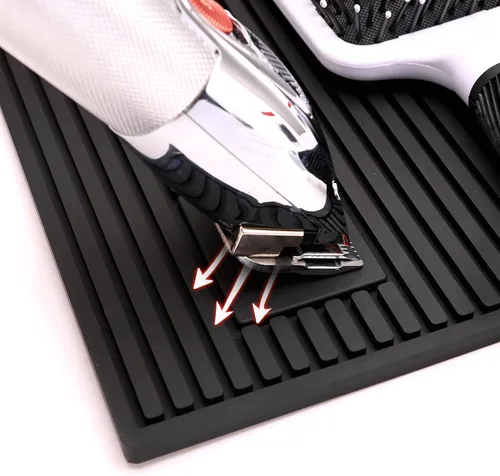 Miniatura 7 de Alfombrilla organizadora de herramientas de peluquería, alfombrilla magnética de peluquería con 2 ranuras magnéticas, alfombrilla para recortar